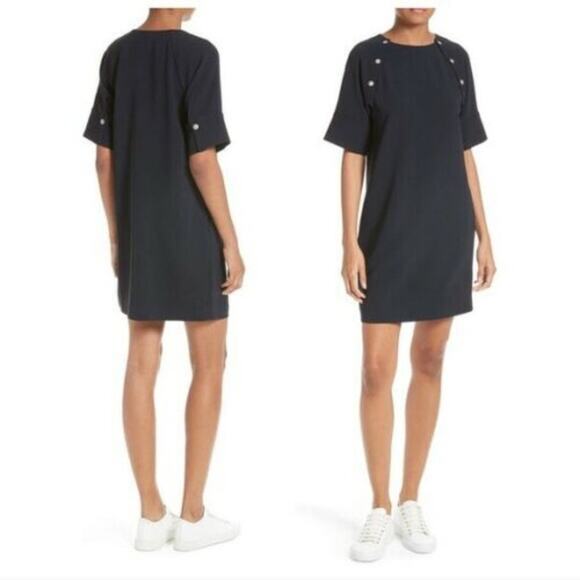 Theory Athrina K Ranmire Knit Shift Mini Dress Black - Picture 5 of 10